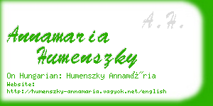 annamaria humenszky business card